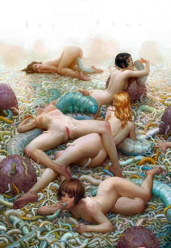 5_toes 5girls all_fours arthropod ass black_hair blonde_hair breasts brown_hair caterpillar faceless_female feet female hair helminth human insectophilia insects interspecies janaschi lying mammal nematodes nude on_back on_front open_mouth oral_penetration outside pussy soles toes uncensored what worm zoophilia