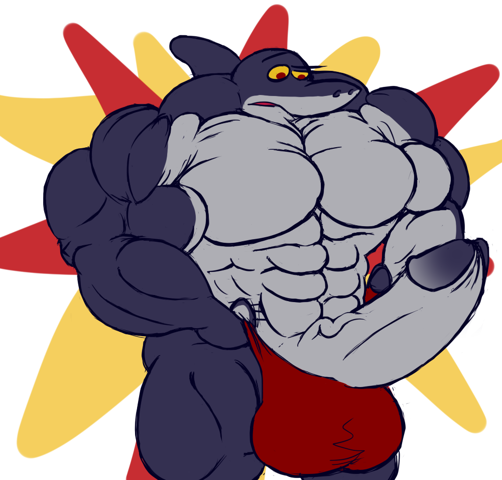 abs bawleon fish male male_only marine muscles pecs shark sharko