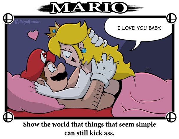 1boy 1girls after_sex blonde_hair collegehumor comedy couple crown earrings english_text female funny gloves hat human i_love_you indoors joke male mario mario_(series) nintendo princess_peach speech_bubble straight super_smash_bros. tagme text wholesome