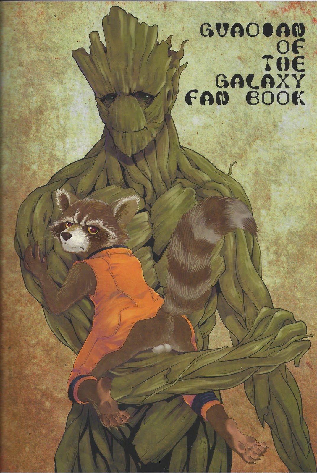 2boys ent gay groot guardians_of_the_galaxy male male_only marvel marvel_comics multiple_boys presenting raccoon rocket_raccoon size_difference yaoi