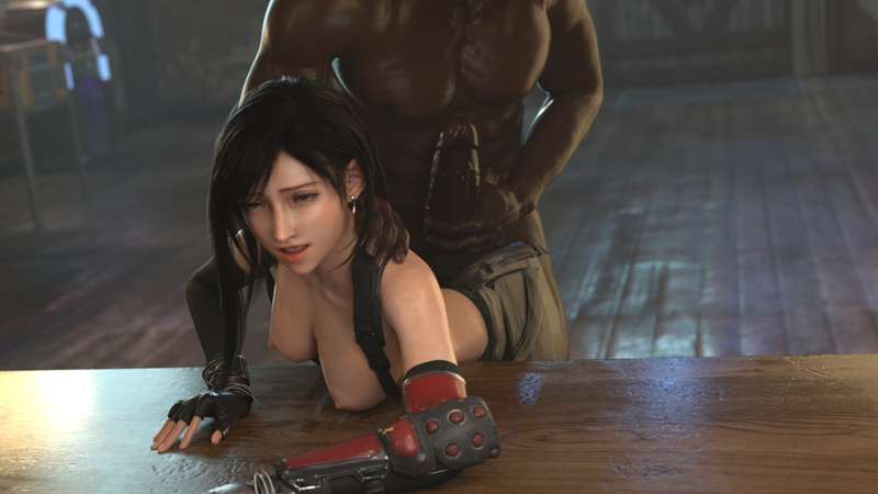 3d, big breasts, big penis, dark skin, dark-skinned male, final fantasy, final fantasy vii, final fantasy vii remake, fucked from behind, fucked silly, imminent rape, imminent sex, interracial, mieni3d, sex, tifa lockhart