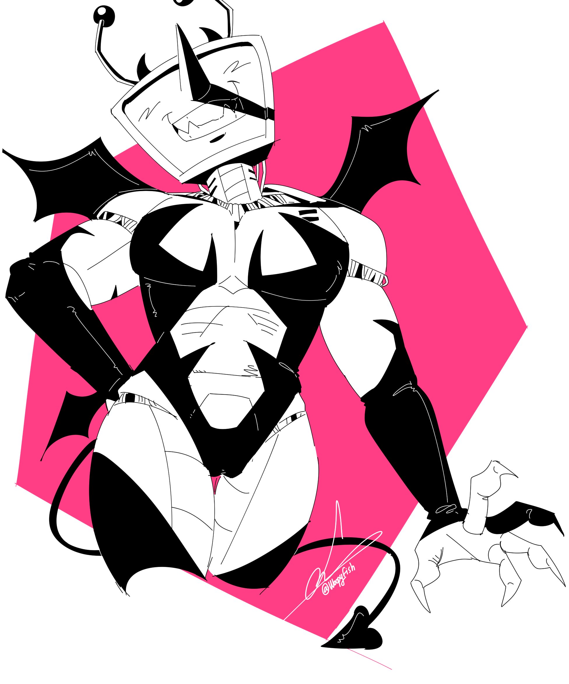 artist request, costume, deltarune, deltarune chapter 3, incubus, solo, solo focus, succubus, tenna (deltarune), tv head