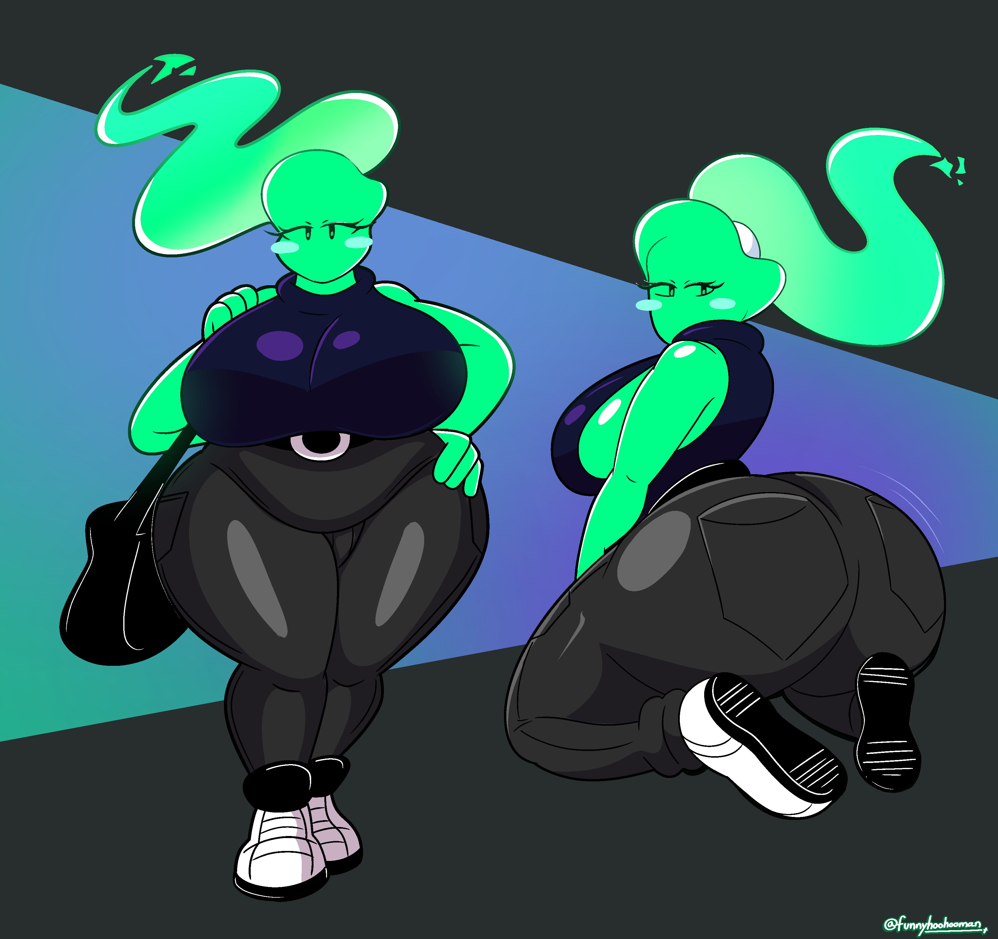 1girls, ass, breasts, commission, commission art, f'lata flare (minusbrush), female, female only, fire girl, funnyhoohooman, huge breasts, oc, original character, tagme, thighs