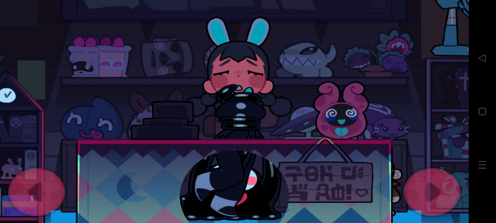 1girls, cryptid park, female, gameplay, gameplay screenshot, imminent sex, mimic, sleeping, slime, slime monster, star rifle, tentacle, tentacle around waist