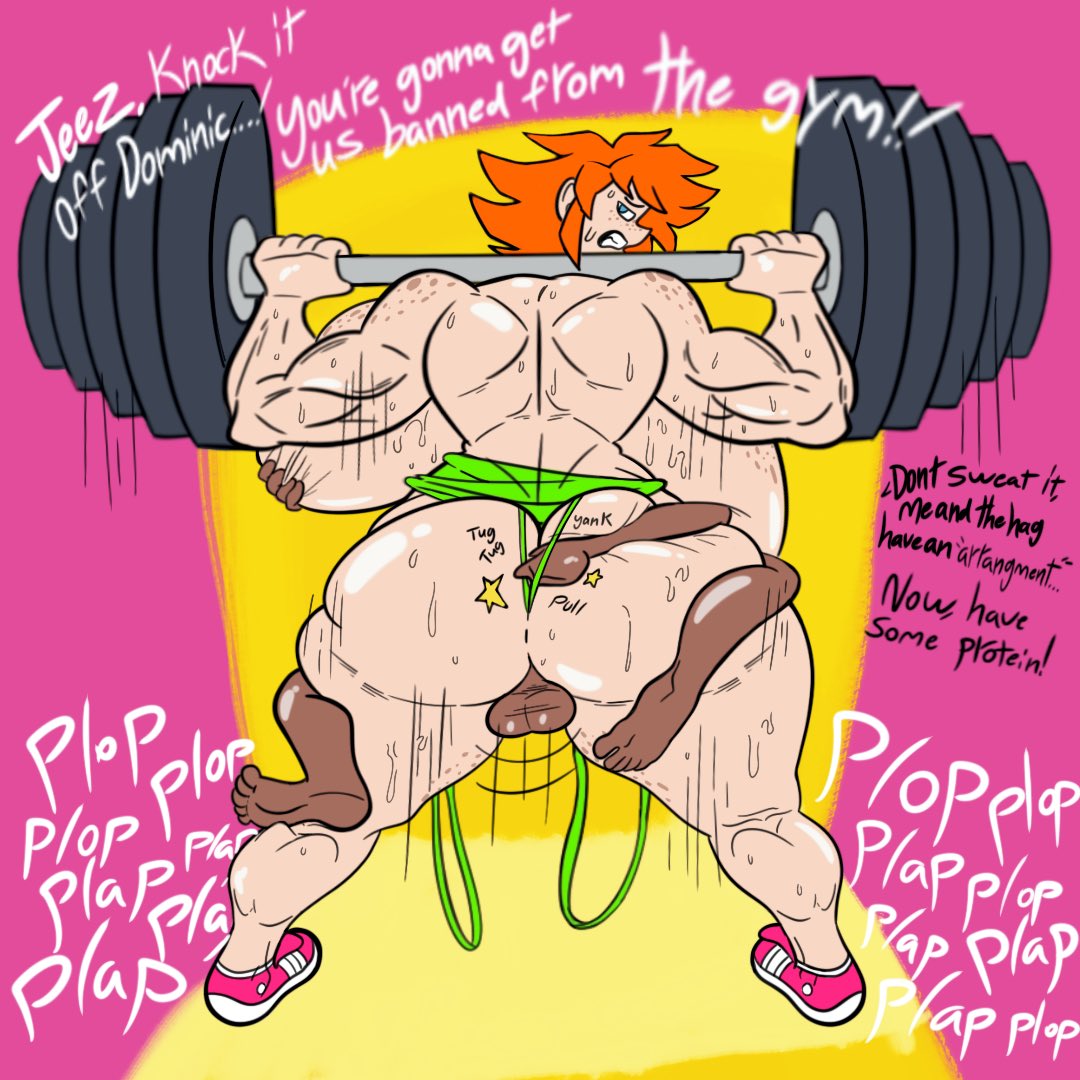 1boy, 1girls, dnz artz, female, gym, lifting, male, natasha anderson (spin doctor), sex, source request, wappah