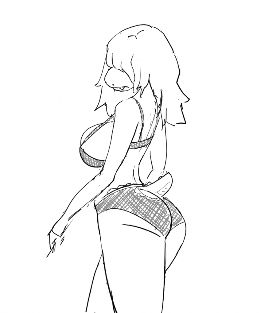 deltarune hair_over_eyes ilica sketch susie_(deltarune) swimsuit