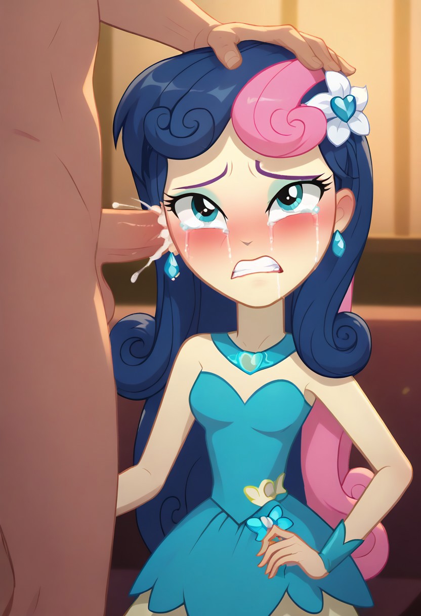 ai_generated blush clothed_sex clothing crying cum dress ear_fuck ear_penetration ear_sex equestria_girls forced friendship_is_magic hasbro human jewelry mindfuck my_little_pony rape sex sweetie_drops