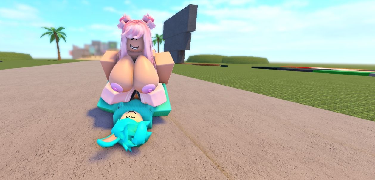 3d bunny_boy cowgirl cyan_bunny_ears cyan_sweater female_on_femboy femboy naked_female pink_hair pink_thighhighs roblox roblox_avatar roblox_game roblox_studio robloxian screenshot tagme whorblox_adventure