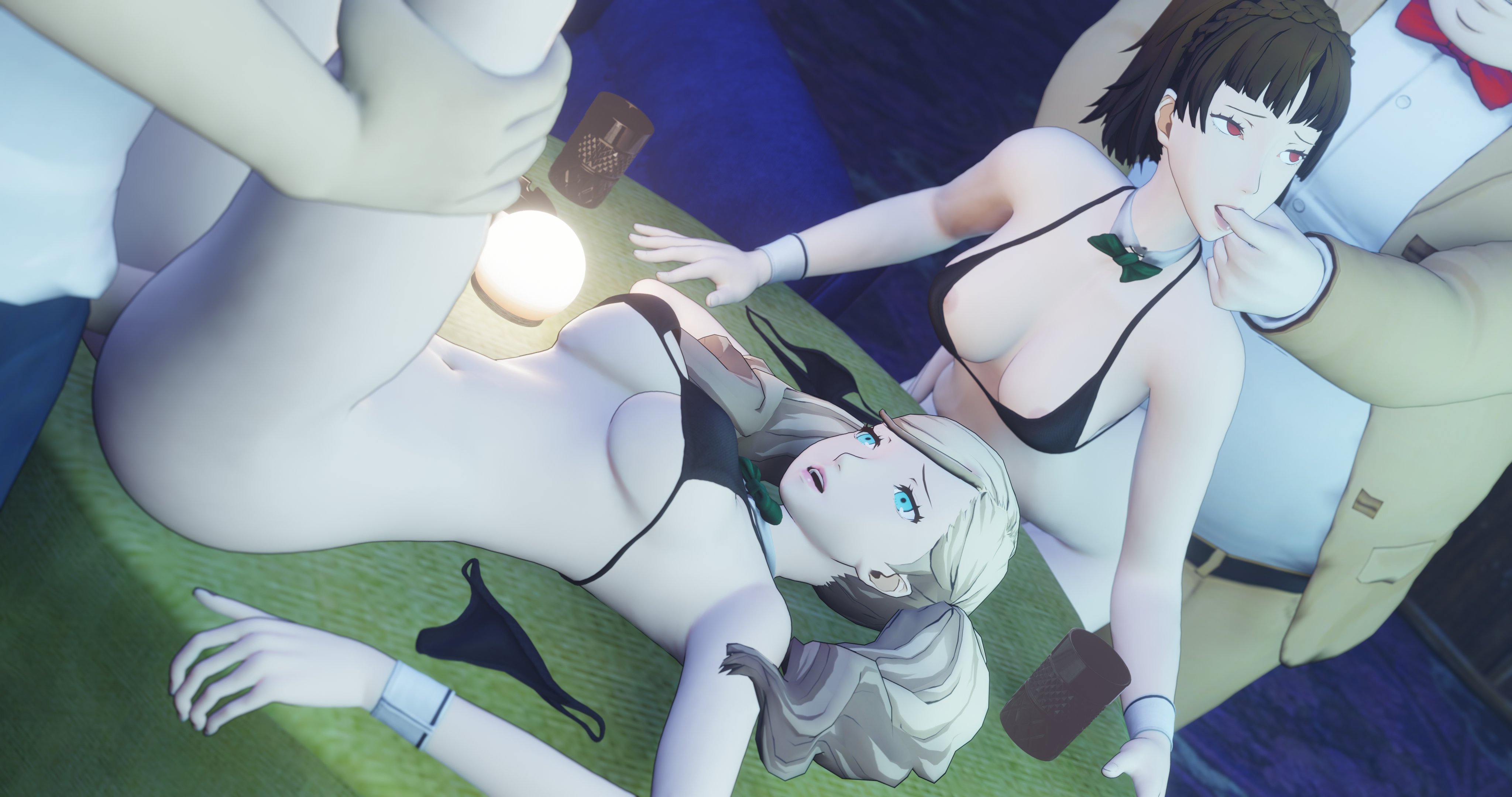 2boys, 2girls, 3d, 3d (artwork), ann takamaki, areolae, atlus, bad end, blonde female, blonde hair, blue eyes, bottomless, bra, breasts, broken rape victim, brown hair, captured heroine, corrupted, corruption, doggy style, fat male, female, femsub, finger in another's mouth, finger in mouth, from behind, grabbing legs, group, group sex, kobayakawa (persona 5), lingerie, makoto niijima, male, mind break, missionary position, neck ribbon, old male, older male, older male and younger female, orgy, panties, panties aside, panties removed, persona, persona 5, principal, principal and student, pussy, rape, rbf7, red eyes, ribbon, sex, suguru kamoshida, table, taken from behind, teacher, teacher and student, teacher fucking student, twintails, vaginal penetration, vaginal sex, video game character, video game franchise, video games, younger female