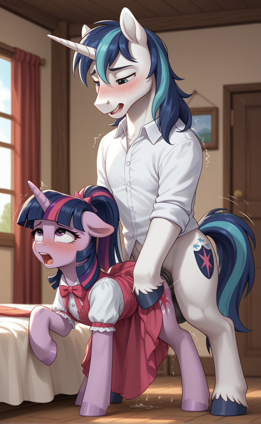 ai_generated cartoon cute cutie_mark friendship_is_magic my_little_pony pony pony_diffusion_xl quality rengoart sexy sexy.ai sexy_pose shining_armor_(mlp) twilight_sparkle_(mlp)