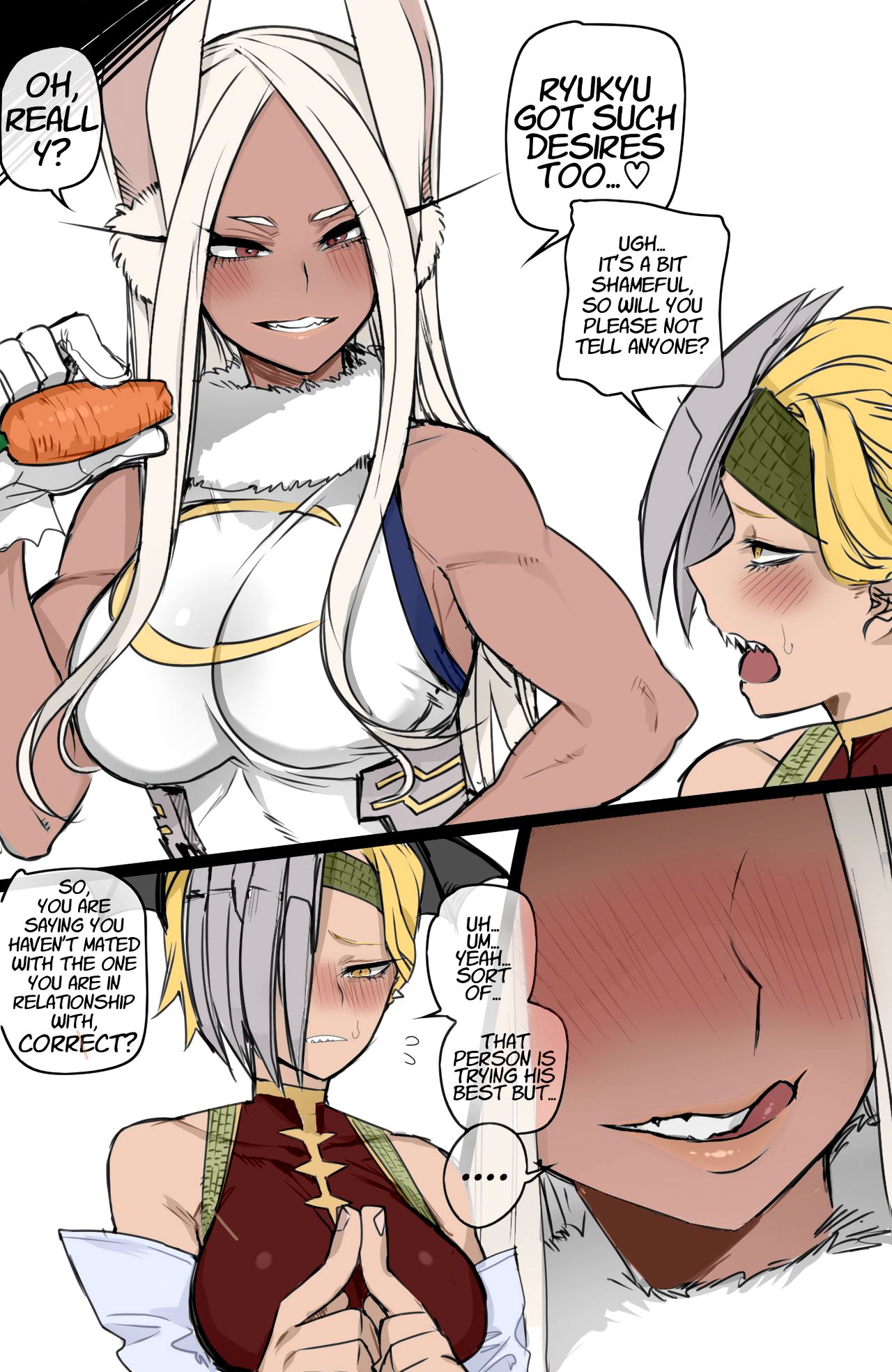 big_breasts blush blush breasts carrot dress leotard miruko my_hero_academia ratatatat74 rumi_usagiyama ryuukyuu skintight tatsuma_ryuuko