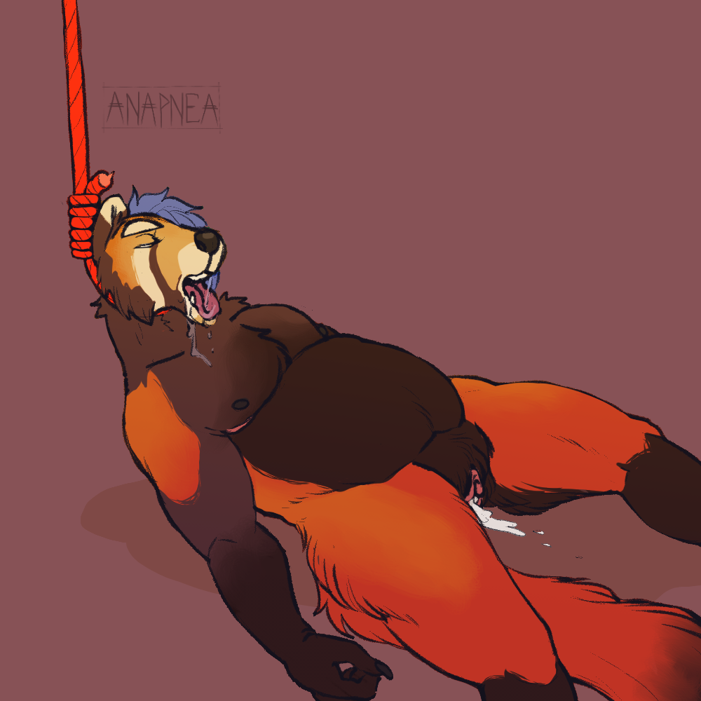 ailurid anapnea andromorph anthro asphyxiation belly bodily_fluids clitoris corpse cum cum_from_pussy cum_in_pussy cum_inside cuntboy death digital_media_(artwork) fur genital_fluids genitals hair half-closed_eyes hanged intersex leaking_cum mammal narrowed_eyes nipples noose nude open_mouth pecs pussy red_panda rope saliva saliva_string simple_background slightly_chubby slightly_chubby_andromorph slightly_chubby_anthro slightly_chubby_intersex snuff solo tail teeth tongue tongue_out