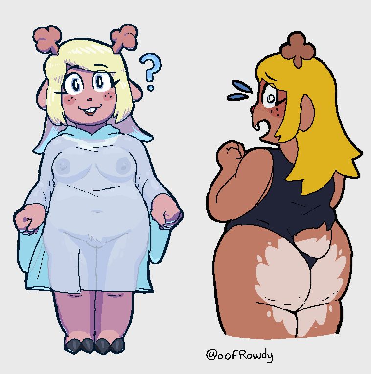 1girls big_ass blonde_hair cellulite deer deer_girl deltarune deltarune_chapter_2 dress noelle_holiday oofrowdy see-through_clothing tagme