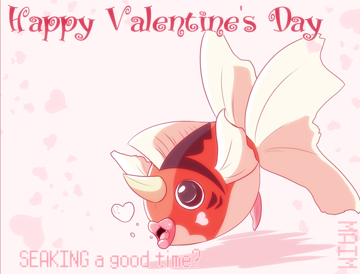 bubble feral fin fish heart holidays horn maim male male_only marine nintendo open_mouth penis pokemon seaking solo tapering_penis valentine's_day video_games