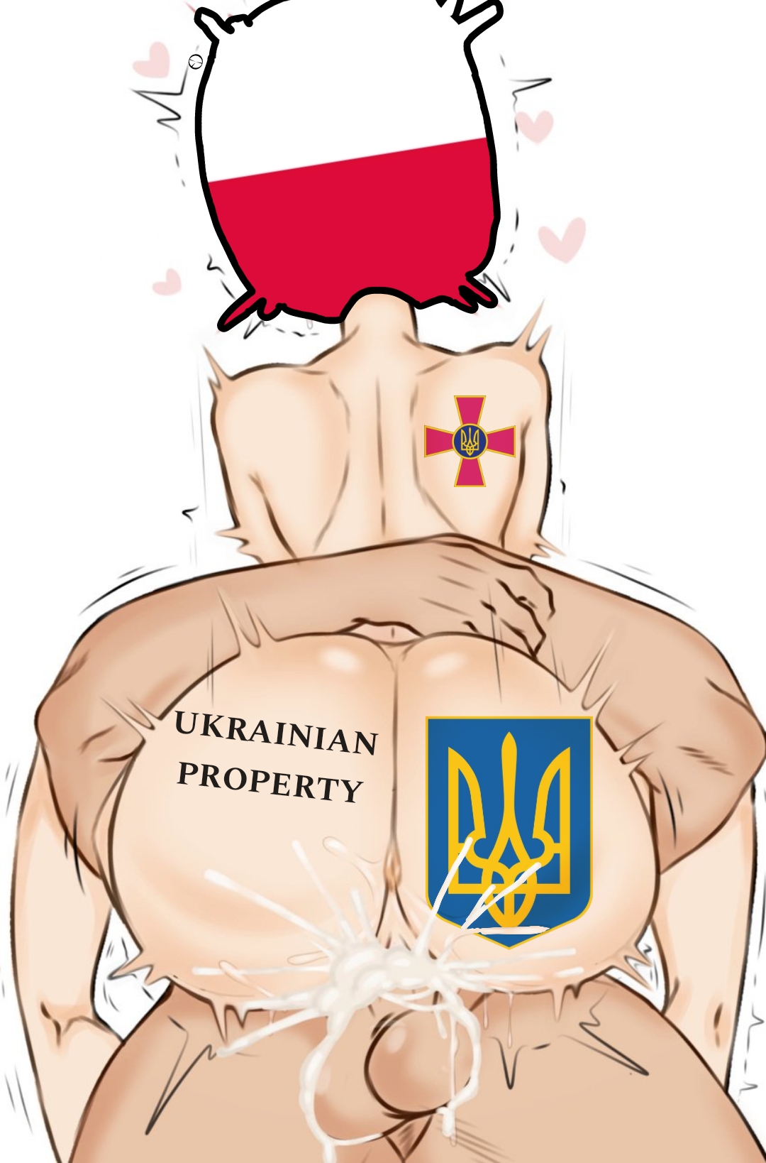 1boy, 1girls, countryhumans, countryhumans girl, cowgirl position, cum in pussy, female, flawsystyle, fuck no comment, male, poland (countryhumans), pussy, ukraine (countryhumans)