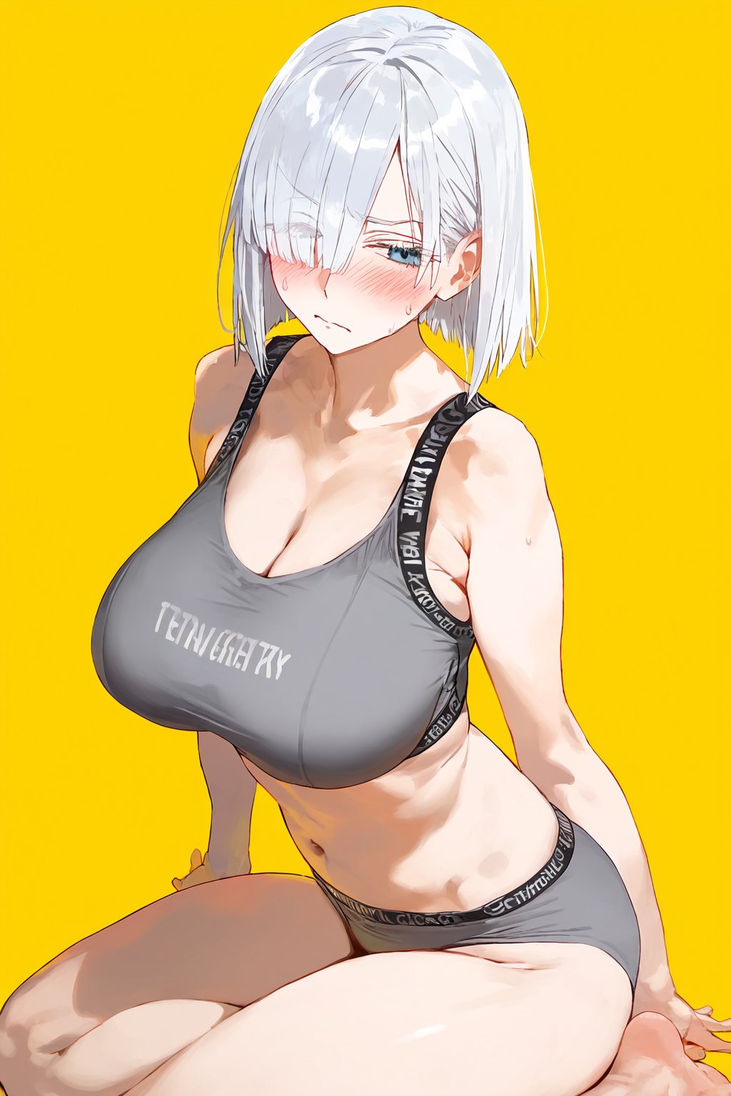 ai_assisted ai_generated big_breasts blue_eyes blue_eyes_female blush bob_cut embarrassed fiona_frost grey_hair hodarake hourglass_figure lingerie lingerie_only long_hair looking_at_viewer spy_x_family tagme terta_(artist) thick thick_ass thick_thighs underwear white_hair wide_hips