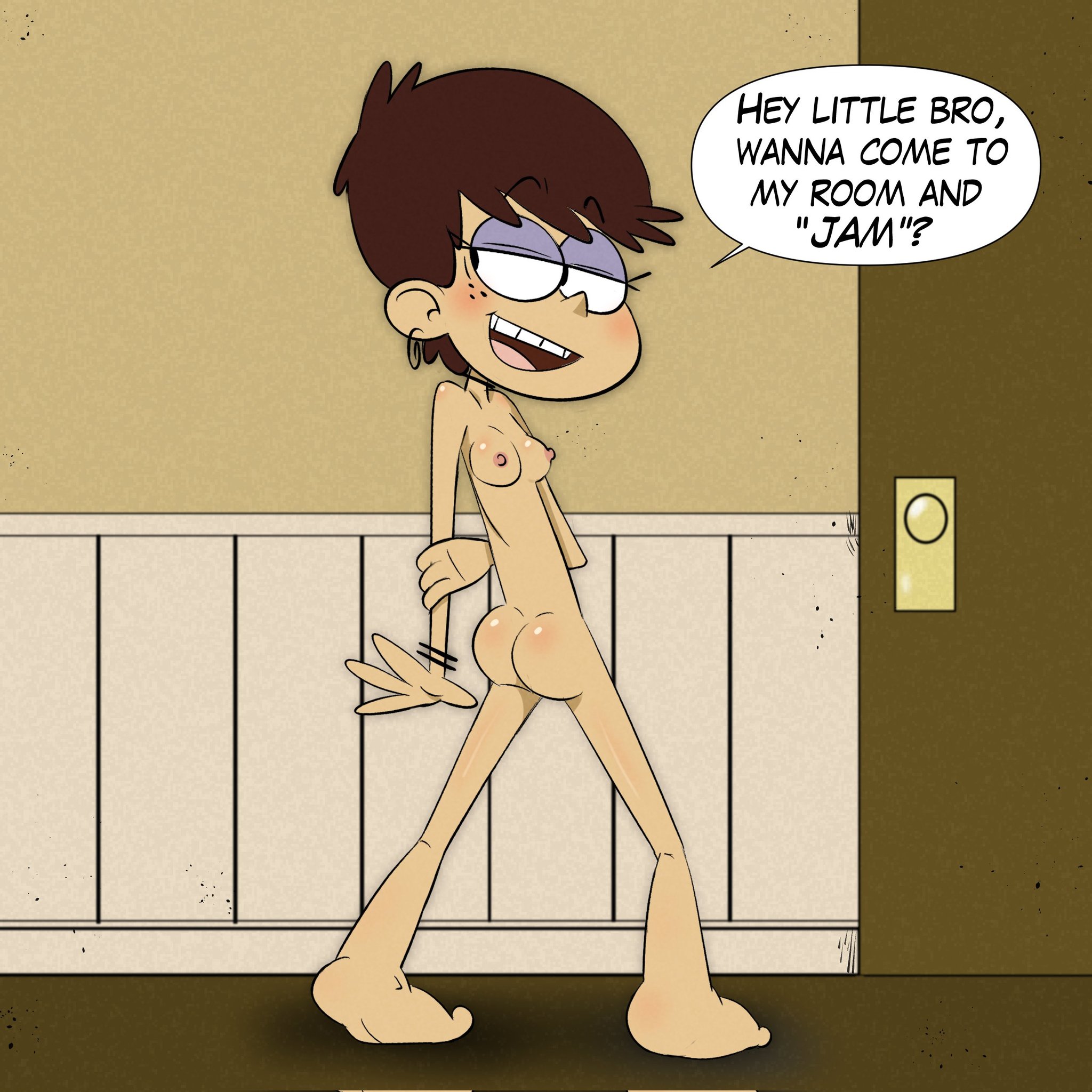 1girls, ass, breasts, breasts out, brown hair, female, female focus, female only, luna loud, mindgasmyt, nickelodeon, nude, nude female, the loud house