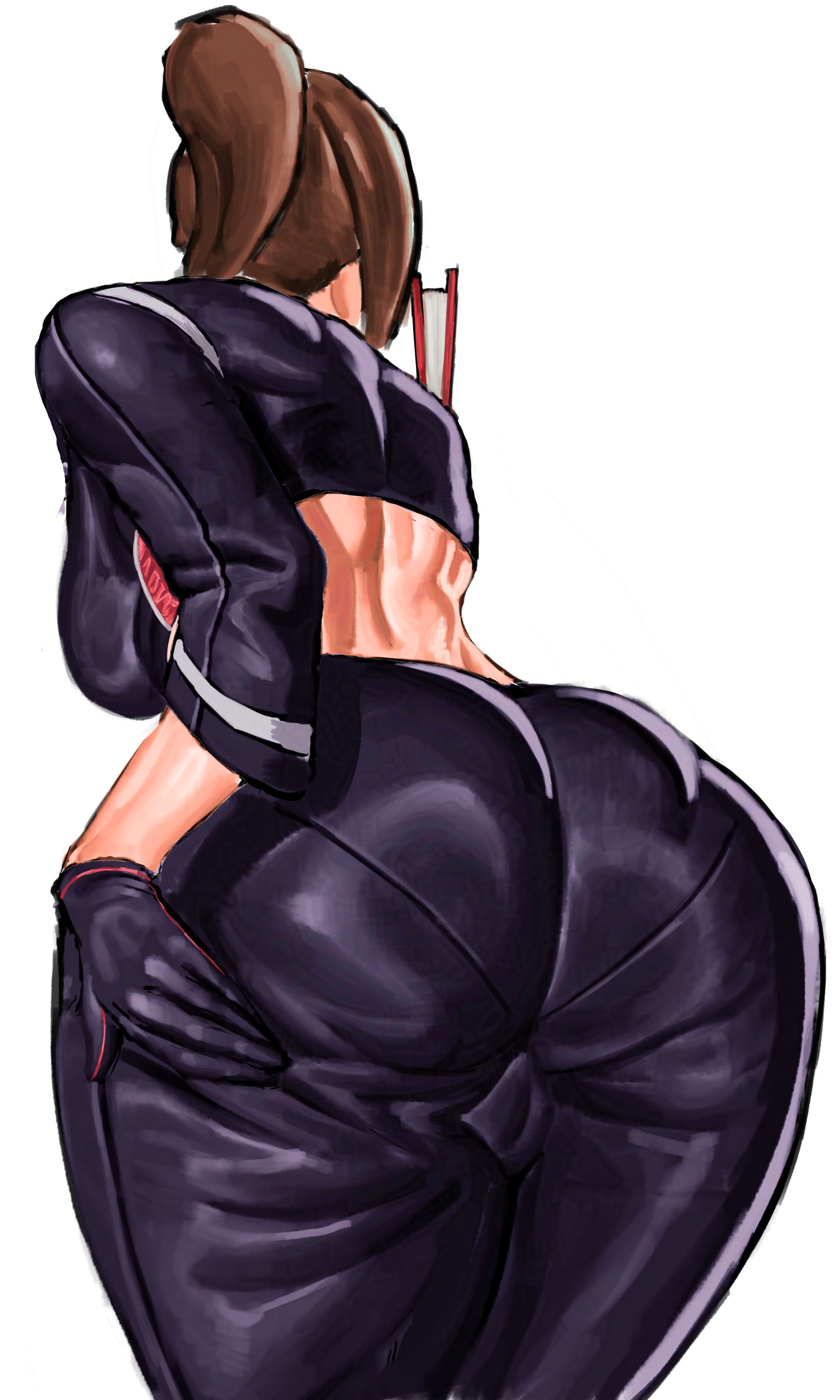 ass, ass focus, biker clothes, biker girl, breasts, fatal fury, fatal fury: city of the wolves, female, female focus, female only, grabbing ass, human, human only, king of fighters, leather clothing, light skin, light-skinned female, mai shiranui, mai shiranui (city of the wolves), presenting ass, rocksasha19, self upload, snk, solo, solo female, tight clothing, twitter link