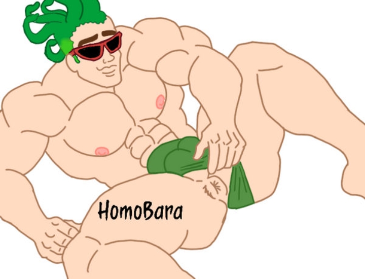 asshole bara big_ass bodybuilder bubble_butt deuce_gorgon himbo hunk male_only monster_high muscular_male nipples underwear_only