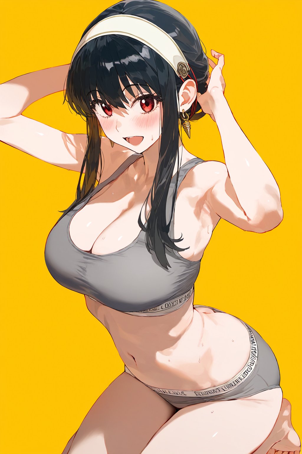 ai_assisted ai_generated big_breasts black_hair hodarake hourglass_figure lingerie lingerie_only long_hair looking_at_viewer red_eyes smiling_at_viewer spy_x_family tagme terta_(artist) thick thick_ass thick_thighs underwear wide_hips yor_briar yor_forger