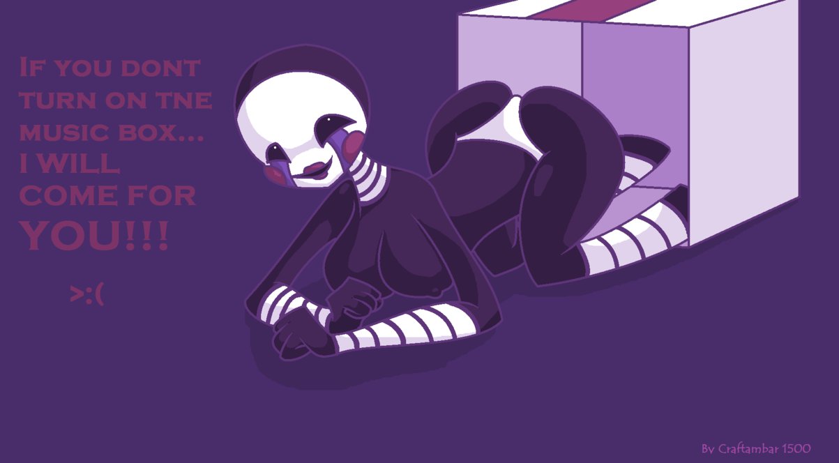 animatronic, ass, breasts, craftambar1500, female, five nights at freddy's, five nights at freddy's 2, humanized, large breasts, marionette (fnaf), nipples, panties, puppet (fnaf), rule 63, smile, solo