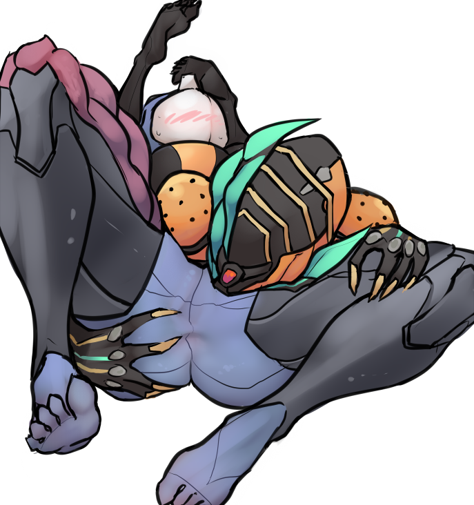 2girls anus feet female female_only multiple_girls saryn_(warframe) scas scathegrapes spread_anus spread_anus_under_clothes spread_pussy spread_pussy_under_clothes stretching valkyr_(warframe) warframe