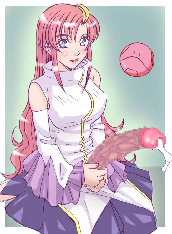 1futa censored censored_penis detached_sleeves dress erection exposed_penis futa_only futanari gundam gundam_seed hair hair_ornament hairclip haro huge_penis intersex jun_atsushi lacus_clyne mosaic_censoring penis pink_hair sitting smile solo solo_futa