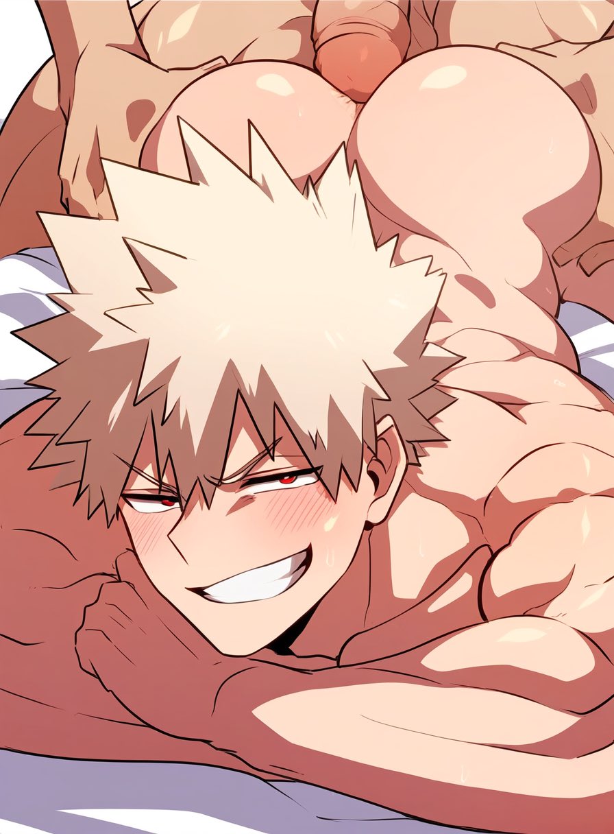 ai_generated bakugou_katsuki big_ass big_butt big_penis gay gay_sex katsuki_bakugou male my_hero_academia smile wrioxwoof yaoi