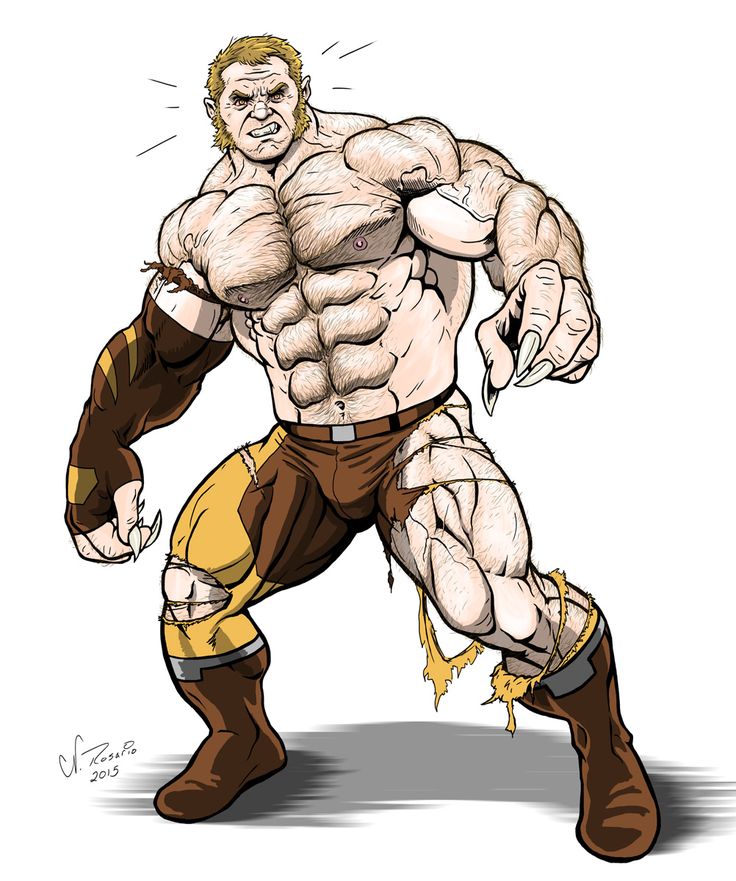 artist_request balls bara body_hair bulge costume facial_hair flaccid male male_only marvel marvel_comics muscles muscular penis ripped_clothing sabretooth solo solo_male victor_creed x-men