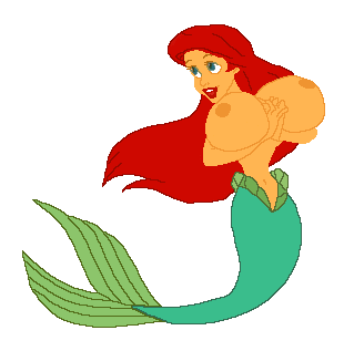 1girls areolae ariel big_breasts breasts disney disney_princess female female_only gif hyper hyper_breasts mermaid nipples red_hair static_gif the_little_mermaid topless white_background wide_hips