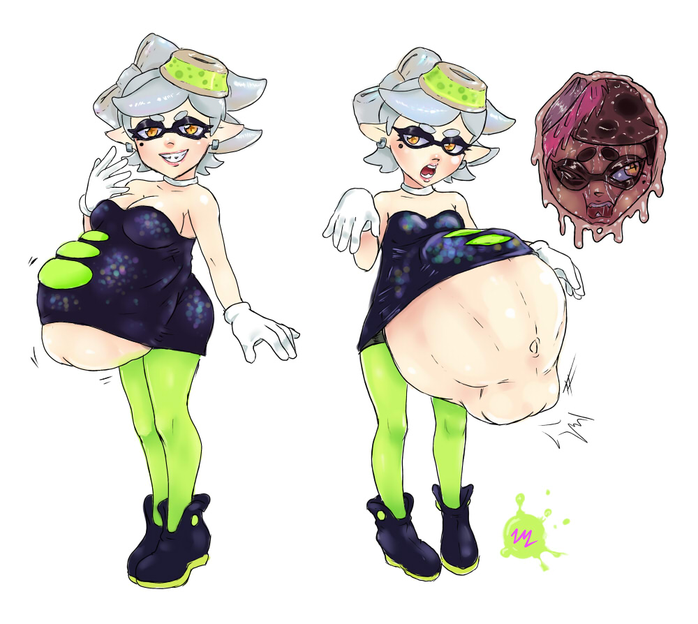 breast expansion, callie (splatoon), digestion, digestion noises, female prey, hyper, hyper belly, inkling, inkling girl, internal, marie (splatoon), same size vore, sequence, soft vore, splatoon, splatoon (series), struggling, struggling prey, unwilling, unwilling prey, vore, vore belly, weight gain