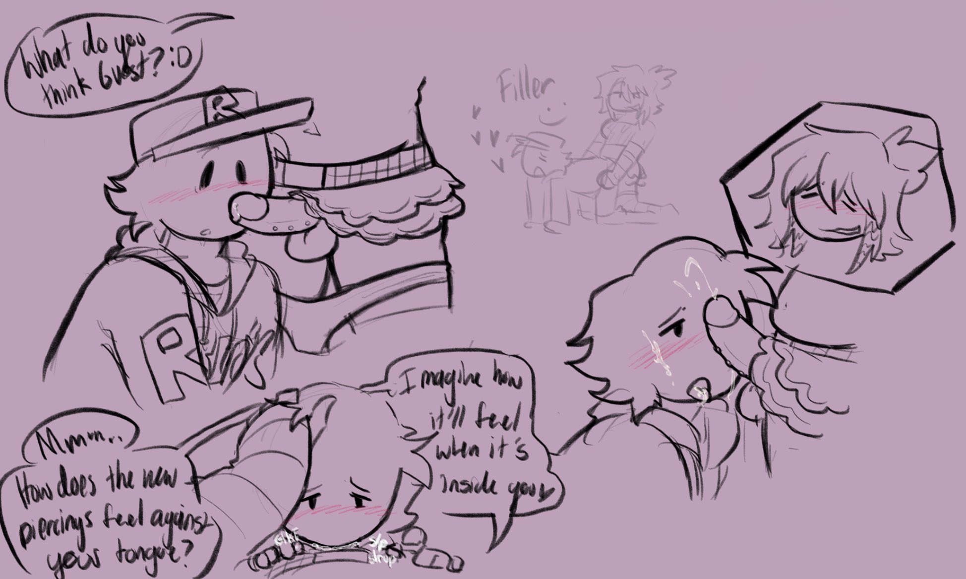 1boy, 1futa, balls, blowjob, cum, cum in mouth, deepseatrenches, deepthroat, doodle, duo, forsaken (roblox), from behind, from behind position, futa on male, futanari, guest (roblox), hand on head, intersex, male, noob, noob (forsaken), noob (roblox), open mouth, oral, oral sex, party noob (forsaken), penis, penis out, roblox, roblox game, robloxian, sucking penis, text, text bubble