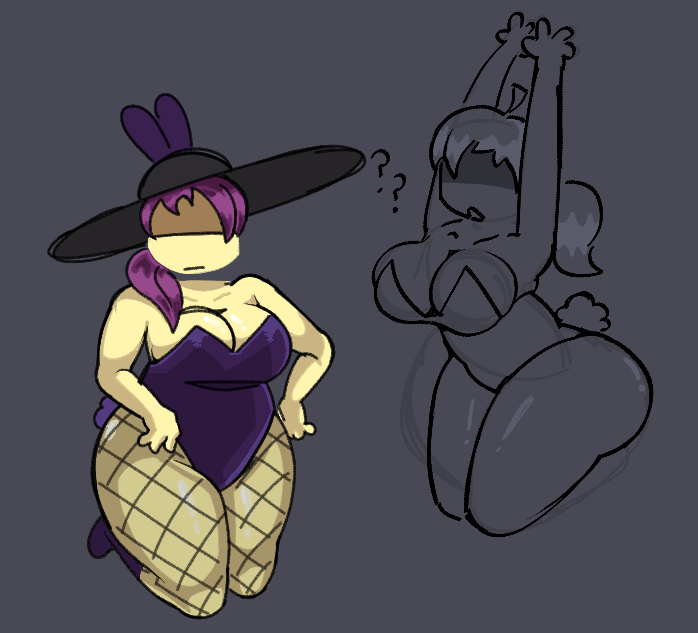 1girls, ass, big ass, bunny suit, cleavage, clothed, curvy, curvy female, curvy figure, female, forsaken (roblox), hidden eyes, jane doe (forsaken), jane doe (roblox), pink hair, ponytail, roblox, roblox game, robloxian, shadow over eyes, solo, tagme, thighs, wackyfolly, yellow skin