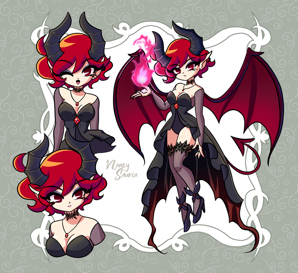 1girl 1girls cute nancysauria_(character) red_hair