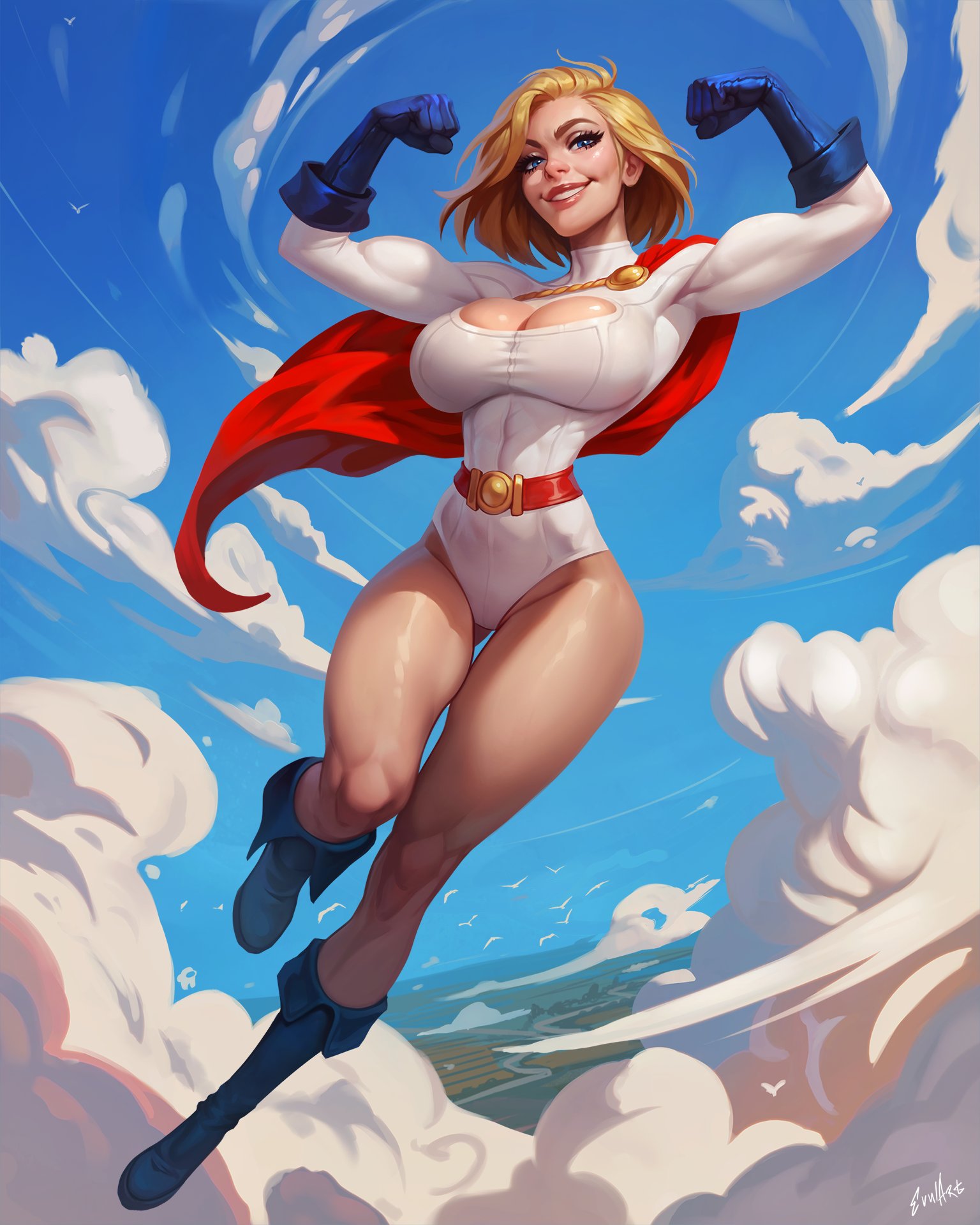 1girls, alien, alien girl, alien humanoid, ass, big ass, big breasts, big thighs, breasts, bust, busty, chest, curvaceous, curvy, curvy figure, dc, dc comics, digital media (artwork), evulart, female, hips, hourglass figure, humanoid, justice league, justice society of america, kara zor-el, kara zor-l, karen starr, kryptonian, large breasts, large thighs, light skin, light-skinned female, mature, mature female, power girl, slim waist, superman (series), thick, thick hips, thick legs, thick thighs, thighs, voluptuous, waist, wide hips, wide thighs