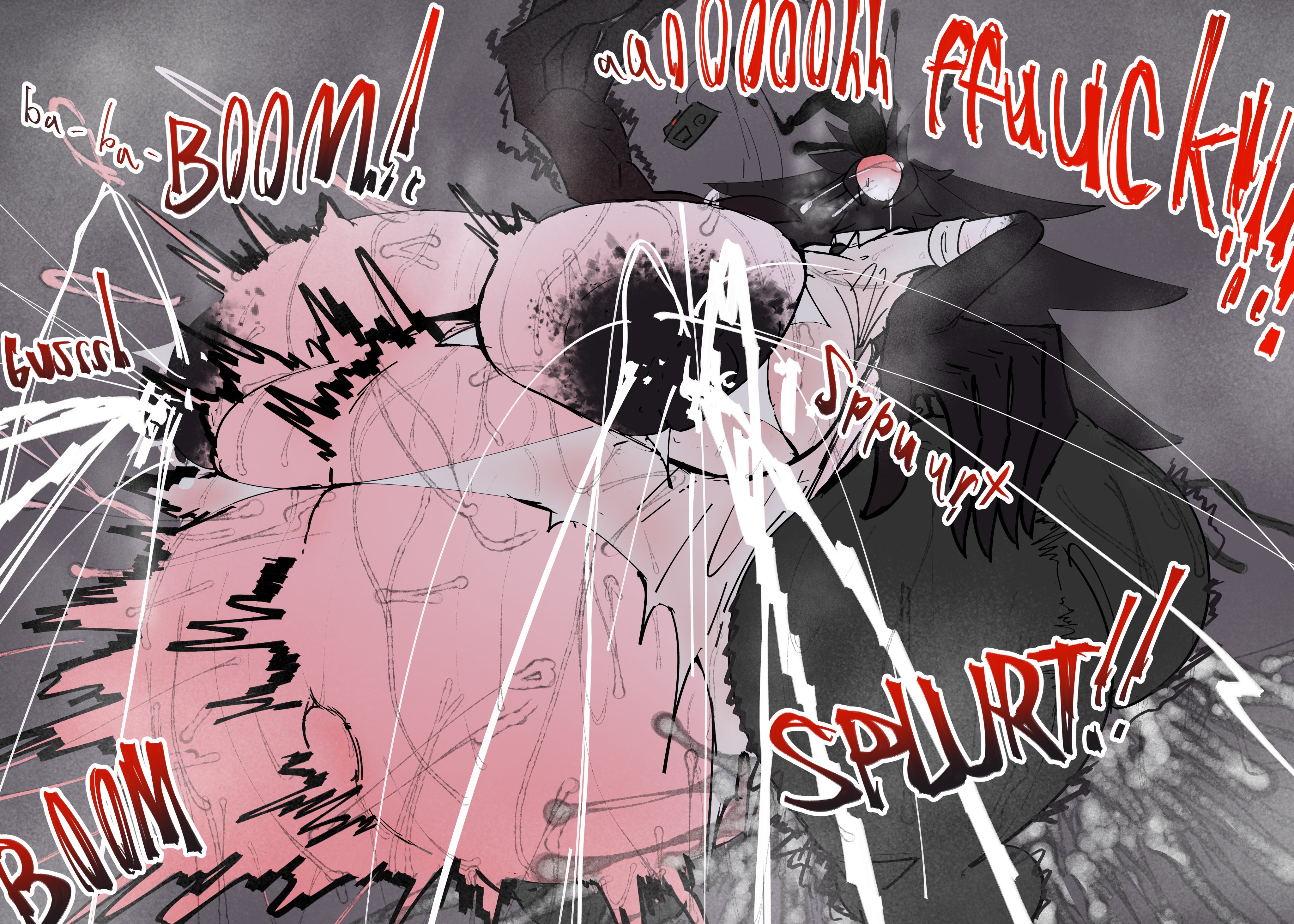 ass, big ass, big breasts, big hands, breasts, cumming from fetal movement, excessive pussy juice, expansion, female, fetal movement, huge ass, huge breasts, hyper, hyper ass, hyper belly, hyper breasts, hyper pregnancy, hyper virility, lactation, mrs. v (one cryptid), one cryptid, onomatopoeia, orgasm, orgasm face, original character, pregnancy expansion, pregnant, pussy, rapid pregnancy