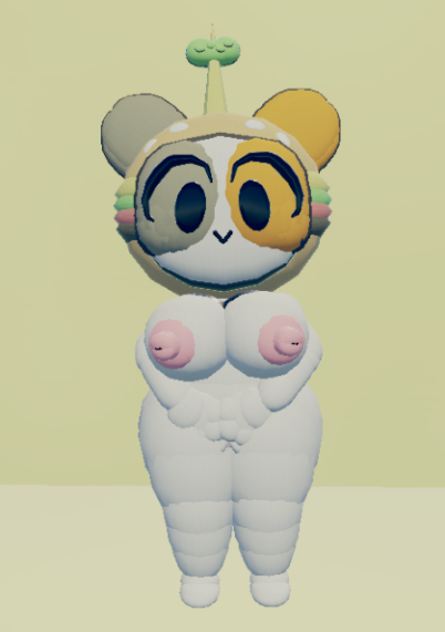 1girls 3d 3d_(artwork) :> big_breasts blazeman345_(artist) breasts cat_ears cheezborger_(chikn_nuggit) chikn_nuggit chubby chubby_female content_smile feline female female_only furry furry_female furry_only happy pickle pink_nipples puffy_nipples rec_room standing thick_thighs thighs white_fur