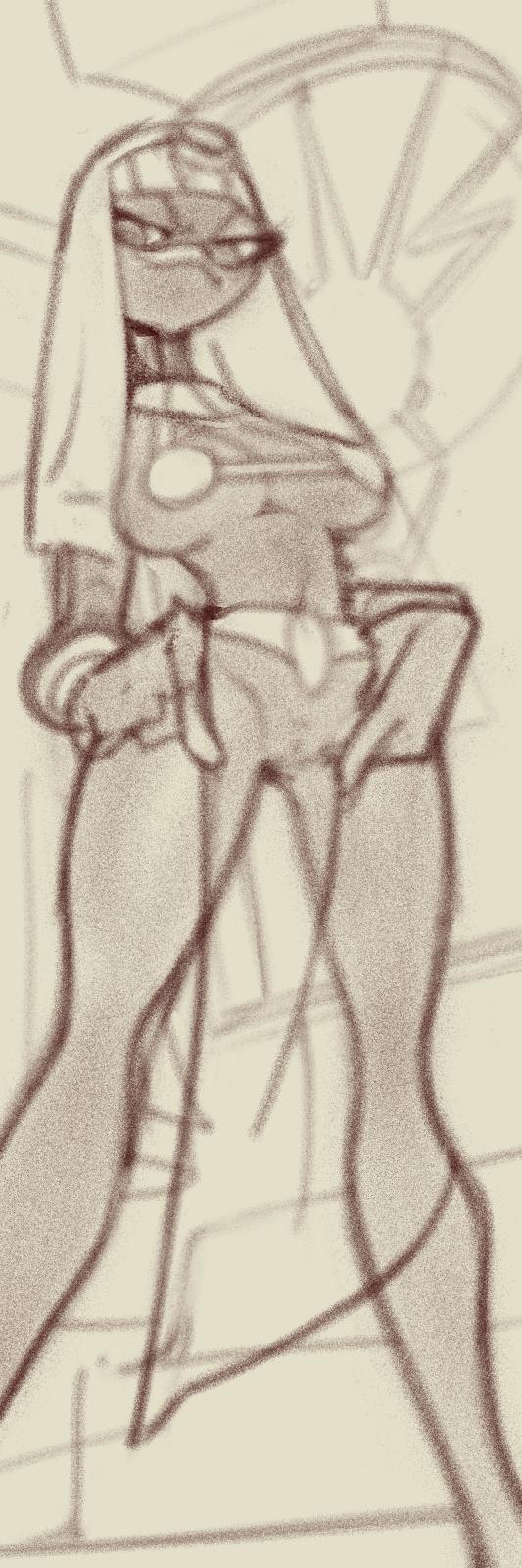 alien alien_girl alien_humanoid cartoon_network duck_dodgers female female_focus female_only looney_tunes martian martian_(duck_dodgers) queen_tyr'ahnee sketch skimpy skimpy_outfit warner_bros warner_brothers