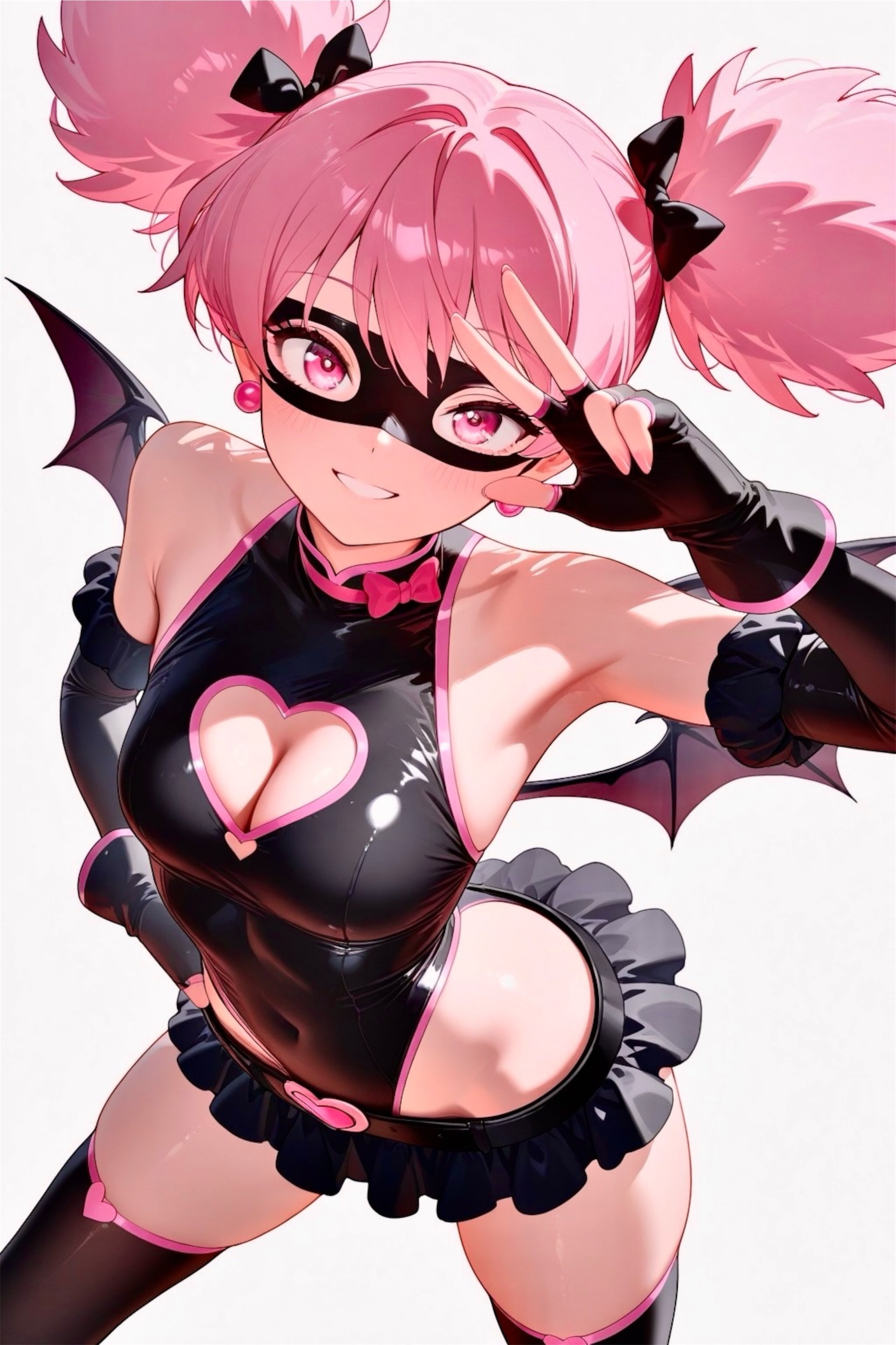 1girls, ai assisted, ai generated, boku no hero academia, chihirobgm, female, female only, haneyama kazuho, hero outfit, light skin, light-skinned female, looking back, mask, my hero academia, pale skin, pale-skinned female, pink hair, pop step, thick thighs, thighs, twintails, vigilante: my hero academia illegals, wide hips, wide thighs