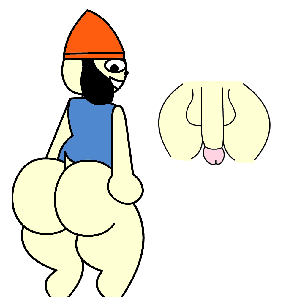 1:1 anthro ass balls beanie big_butt big_penis biped bottomless bottomless_male canid canine canis clothed clothing domestic_dog flaccid genitals hat headgear headwear male mammal parappa parappa_the_rapper penis penis_gaming simple_background solo solo_male sony_corporation sony_interactive_entertainment