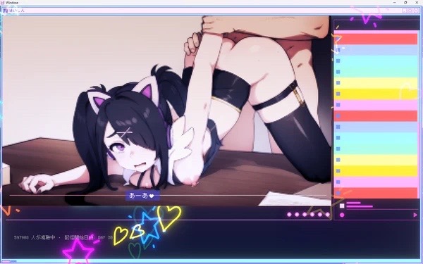 ame-chan cat_ears livestream thighs visible_nipples