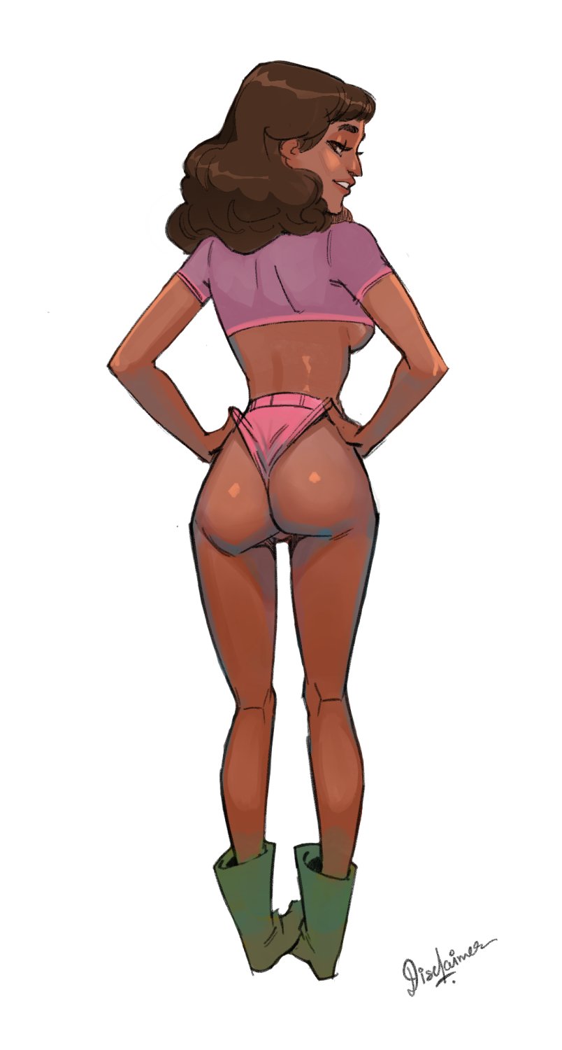 1girls aged_up ass boots booty_shorts breasts brown_hair cartoon_network college college_girl college_student connie_maheswaran crop_top dark-skinned_female dark_skin disclaimer female female_human human human_female long_hair looking_back seductive seductive_look shorts skimpy skimpy_clothes solo solo_female solo_focus steven_universe student suggestive suggestive_look tagme underboob wedgie