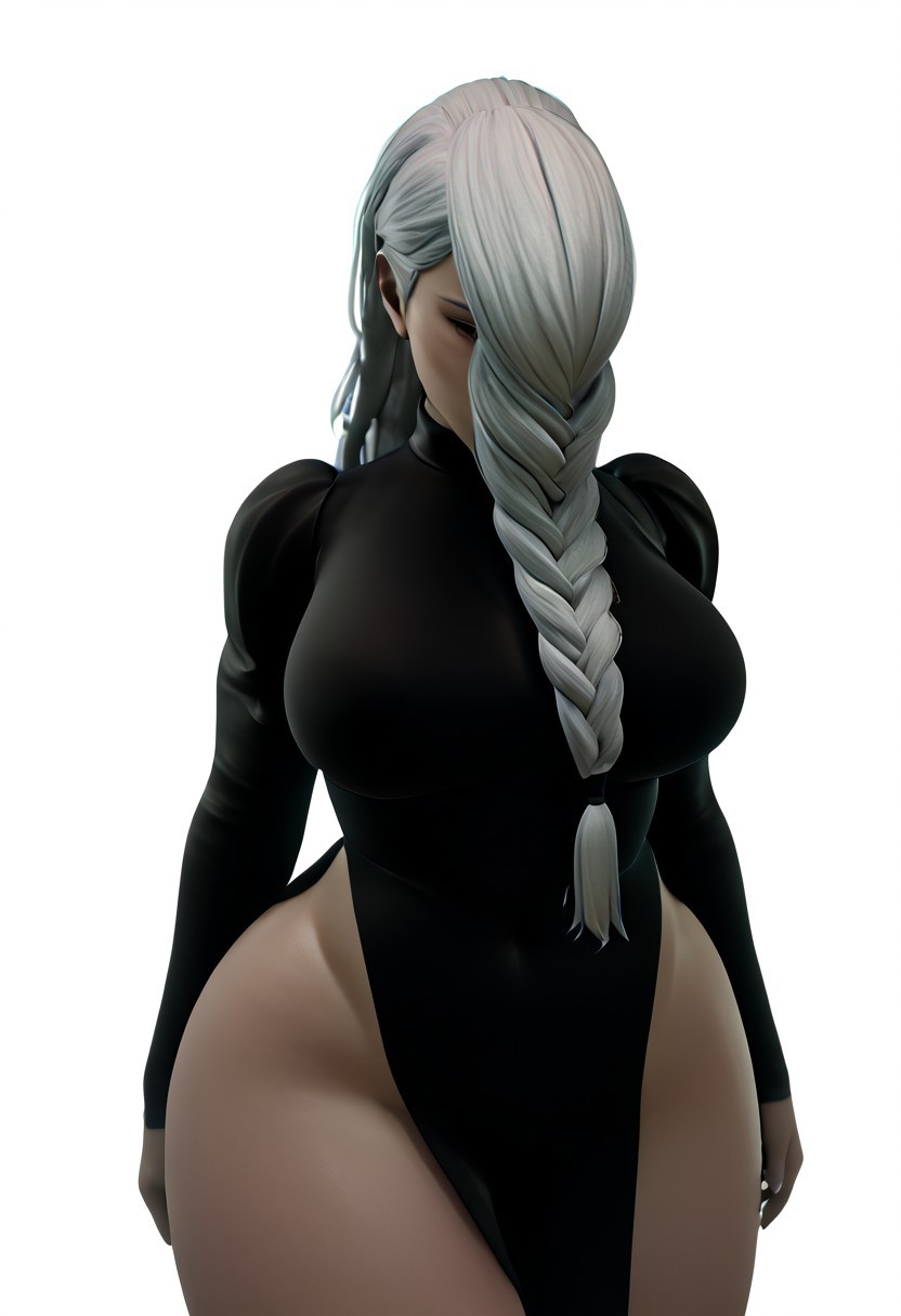 3d, absurd res, cowboy shot, curvy figure, female, hi res, hips, hourglass figure, jujutsu kaisen, mei mei (jujutsu kaisen), photorealistic, thighs