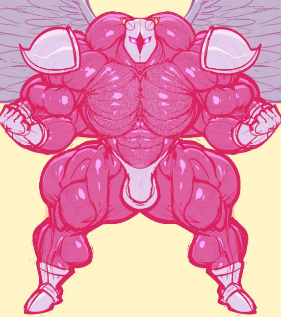 balls bara big_muscles big_penis bulge flaccid galacta_knight kirby_(series) male male_only muscles muscular nintendo penis ripped-saurian solo solo_male wings