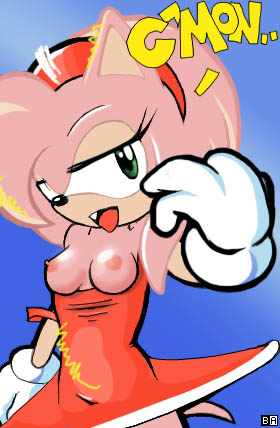 amy_rose anthro battle_angel breasts clothing dress female female_only fur gloves green_eyes hedgehog looking_at_viewer open_mouth pink_hair sega solo sonic_(series) sonic_team sonic_the_hedgehog_(series)