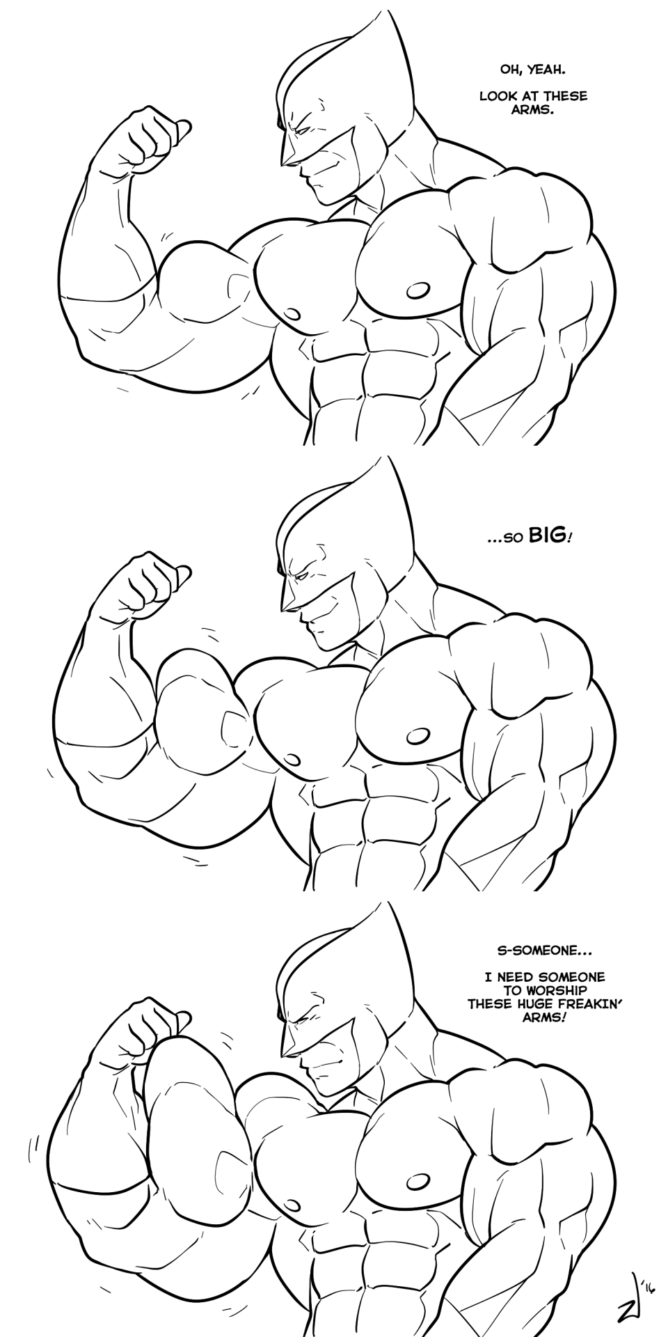 bara big_muscles flexing james_howlett male male_only marvel marvel_comics monochrome muscle_growth muscles muscular nude ripped-saurian solo solo_male text wolverine_(x-men) x-men