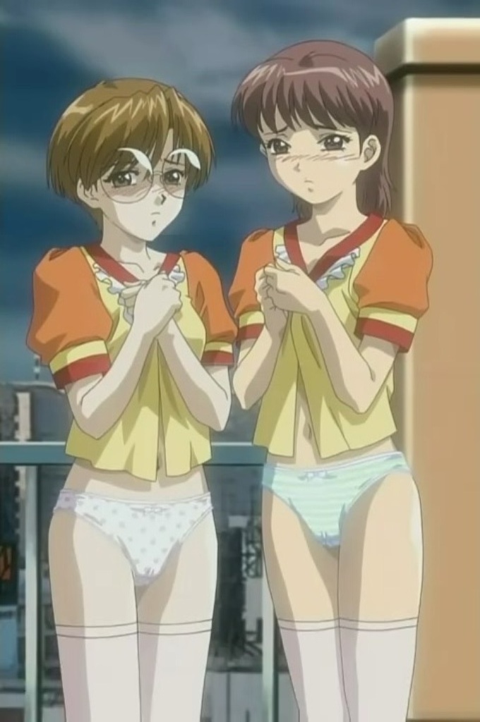 2girls accurate_art_style ayaka_(inko) glasses high_socks inko lena_(inko) panties screencap screenshot stitched the_sleazy_family