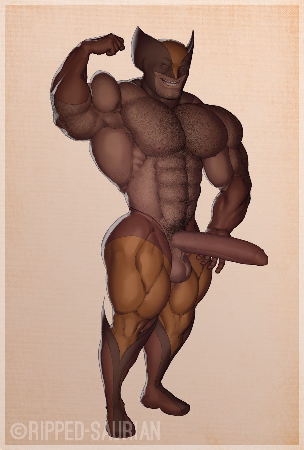 balls bara big_muscles big_penis body_hair boner erection flexing james_howlett male male_only marvel marvel_comics muscles muscular penis penis_out ripped-saurian solo solo_male wolverine_(x-men) x-men