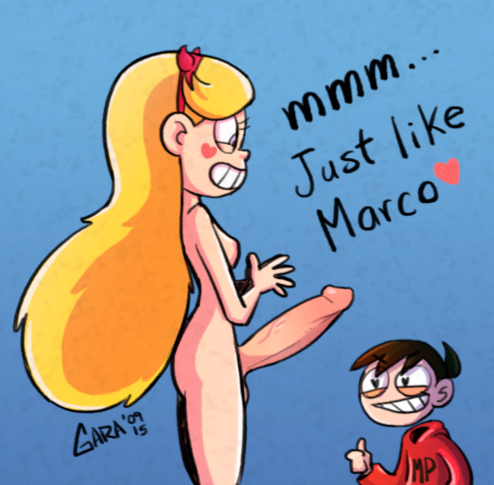 1boy, 1futa, 2015, breasts, clothed, dickgirl, erection, futa focus, futa with male, futanari, garabatoz, hairband, heart, heart-shaped pupils, huge cock, intersex, male, marco diaz, penis, star butterfly, star vs the forces of evil, uncensored