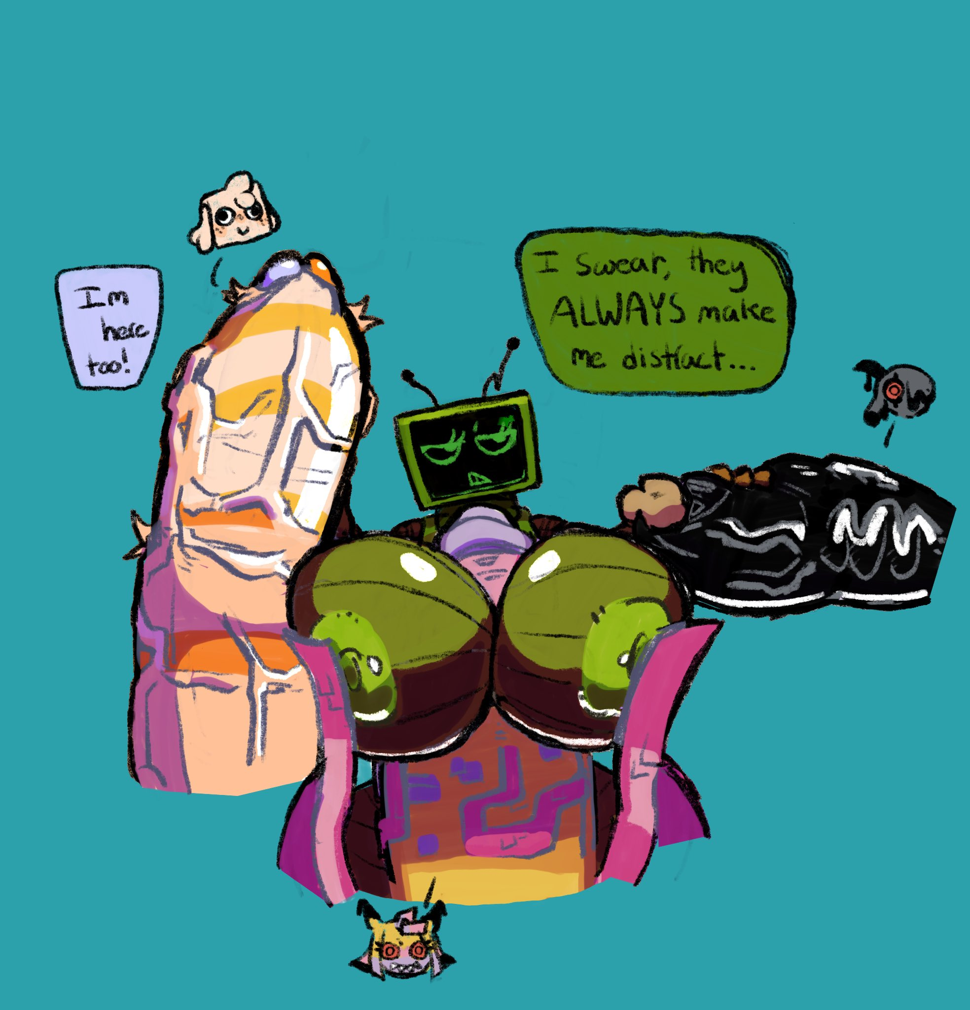 artist request, blot (dandy's world), blushcrunch studio, breastjob, dandy's world, dandys world, dick between boobs, goob (dandy's world), handjob, hyper, hyper penis, multiple penises, nipple piercing, roblox, squirmfapper67, twisted blot (dandy's world), twisted yatta (dandy's world), vee (dandy's world), yatta (dandy's world)